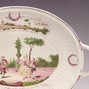 Polychrome platter with dancing couple